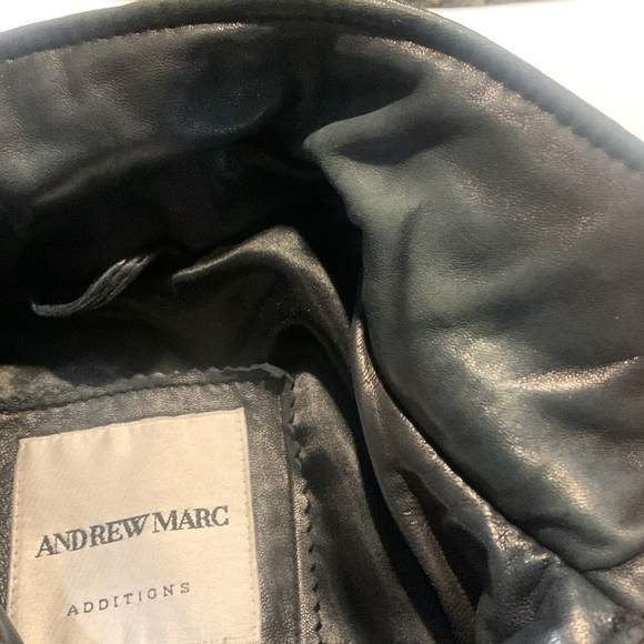Andrew Marc women’s vintage leather jacket. Size petite medium. Black - Picture 10 of 12